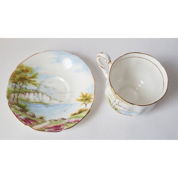 Vintage Paragon Tea Cup & Saucer Cliffs of Dover Double Warrant Teacup 1920's - Picture 3 of 6